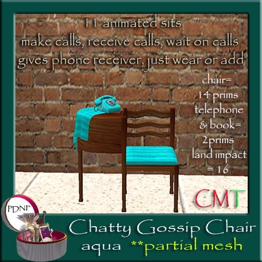 PDN: CHATTY GOSSIP CHAIR AQUA BOXED