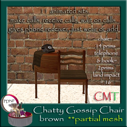 PDN: CHATTY GOSSIP CHAIR BROWN boxed