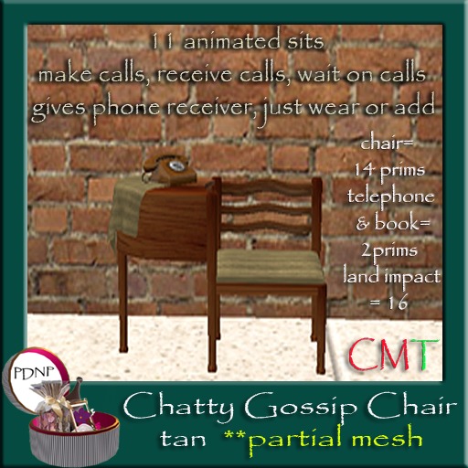 PDN: CHATTY GOSSIP CHAIR TAN BOXED