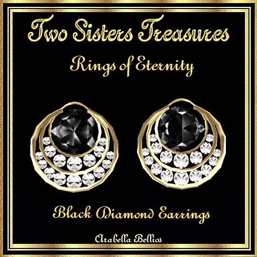 TST - RINGS OF ETERNITY BLACK DIAMOND EARRINGS YG
