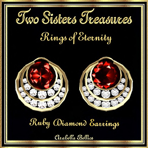 TST - RINGS OF ETERNITY RUBY DIAMOND EARRINGS YG