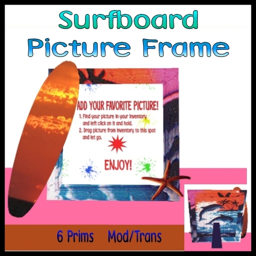 Pinkie's Surfboard Picture Frame