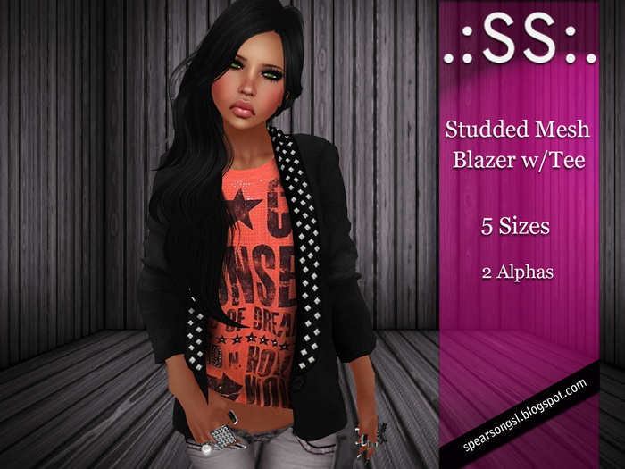 .:SS:. Studded Blazer W/Tee Coral