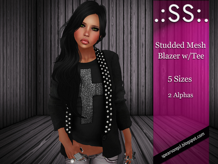 .:SS:. Studded Blazer W/Tee Black Cross 