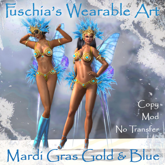 ~ Fuschia ~ Mardi Gras_Gold & Blue