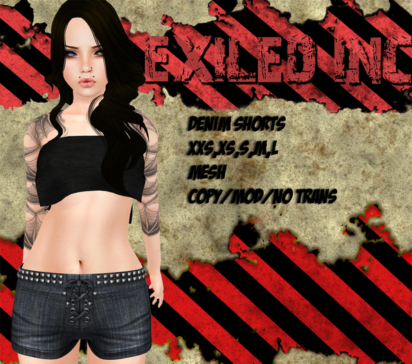 [Exiled Inc.] Shorts denim Mesh