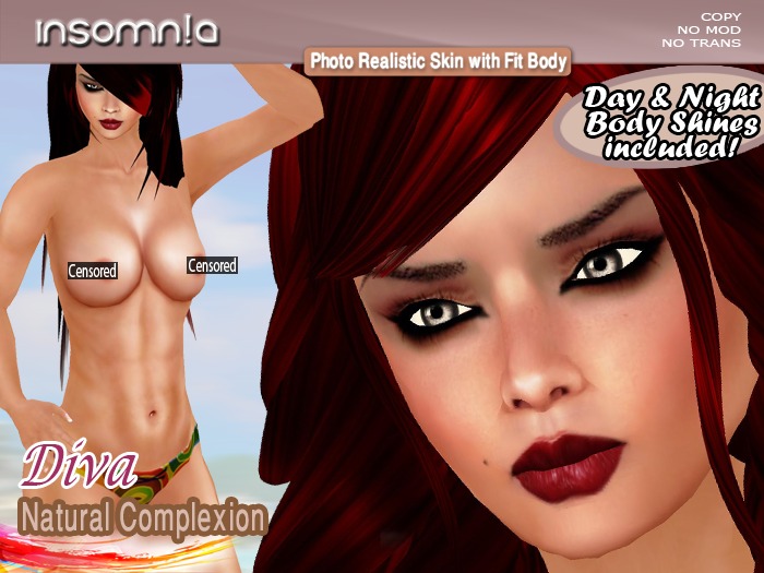insomn!a - Diva [Skin][Natural][Fit][Photo Realistic] + Diva Shape included for limited time only *Promo*