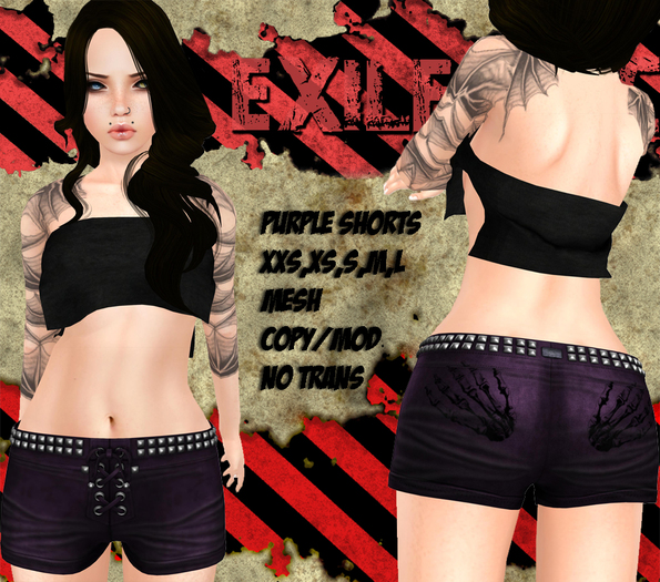 [Exiled Inc.] Shorts purple box