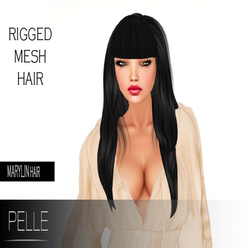 Pelle - MARYLIN RIGGED MESH HAIR BLACK