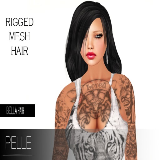 Pelle - BELLA 100% RIGGED MESH HAIR BLACK