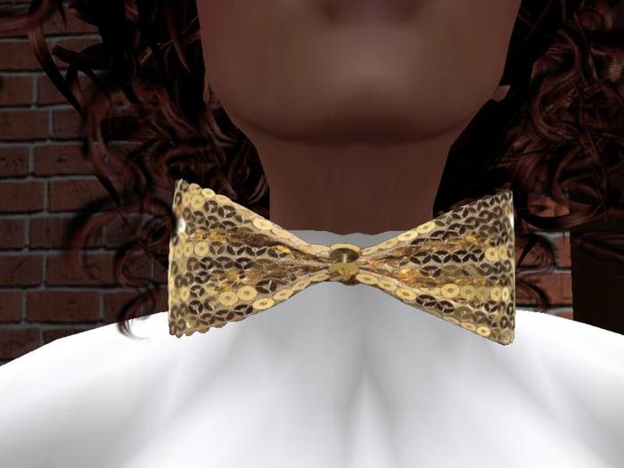Bow Tie Gold Sequin