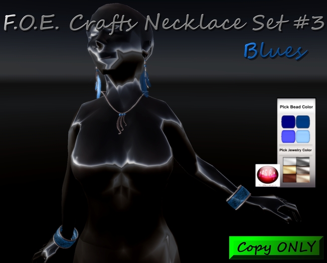 F.O.E. Crafts Necklace Set #3 Blues 