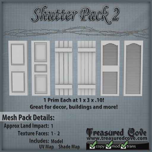 -TC- Shutter Pack 2 Mesh 50% Discount!!