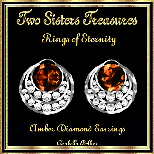 TST - RINGS OF ETERNITY AMBER DIAMOND EARRINGS SILVER