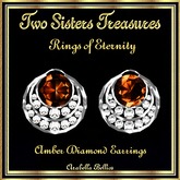 TST - RINGS OF ETERNITY AMBER DIAMOND EARRINGS SILVER