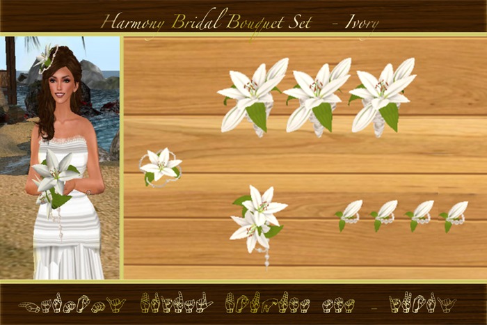 Harmony Bridal Bouquet Set  - Ivory (Boxed)