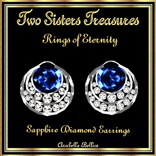 TST - RINGS OF ETERNITY SAPPHIRE DIAMOND EARRINGS SILVER
