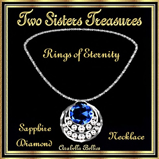 TST - RINGS OF ETERNITY SAPPHIRE DIAMOND NECKLACE SILVER