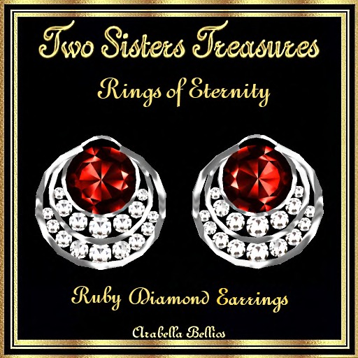TST - RINGS OF ETERNITY RUBY DIAMOND EARRINGS SILVER