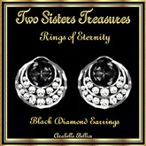 TST - RINGS OF ETERNITY BLACK DIAMOND EARRINGS SILVER