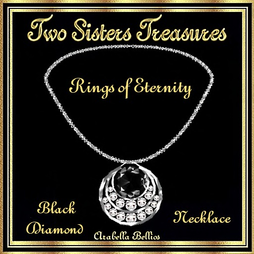 TST - RINGS OF ETERNITY BLACK DIAMOND NECKLACE SILVER