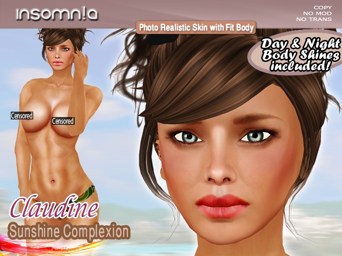 insomn!a - Claudine [Skin][Sunshine][Fit][Photo Realistic] + Claudine Shape included for limited time only *Promo*