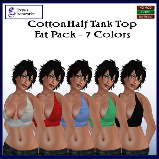 Cotton Half Tank Top Fat Pack