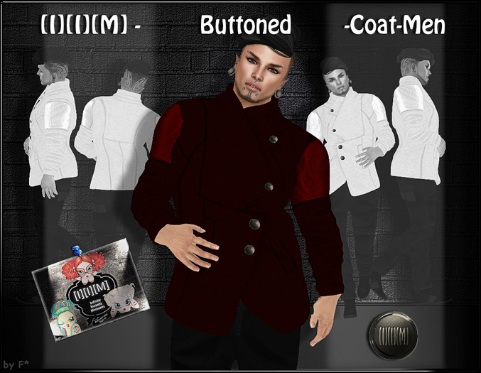 [I][I][M] - Buttoned-Coat-Men Red (wear me!!!) 