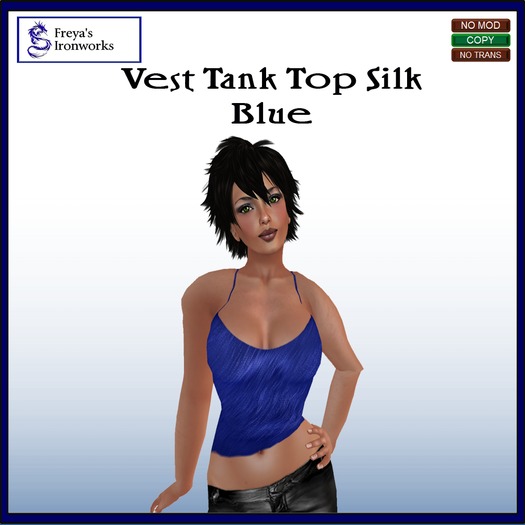 Vest Tank Top Silk Blue