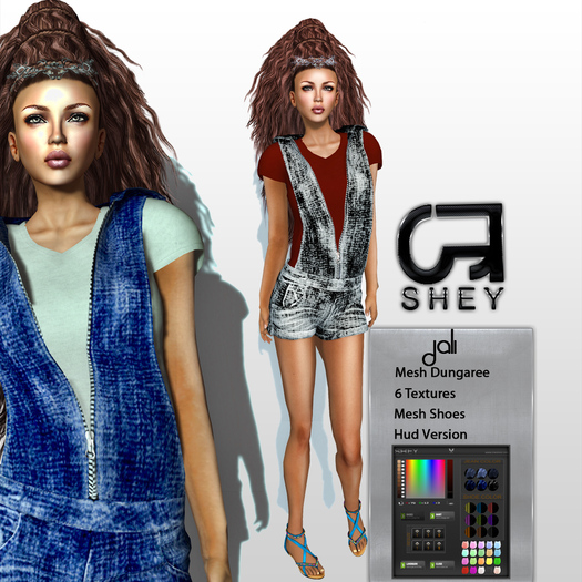 SHEY - Jali Dungaree Set