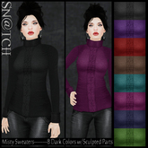 :::Sn@tch Misty Cable Knit Sweaters (Dark):::