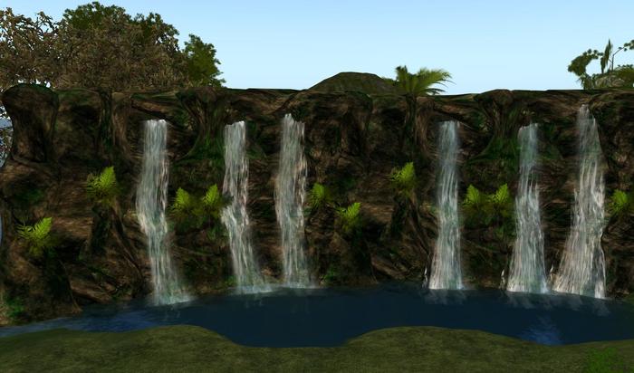 Paradise Waterfall Privacy Wall Brown