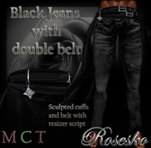 .:Rosesko:. Jeans Black with belt