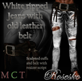 .:Rosesko:. ripped Jeans White