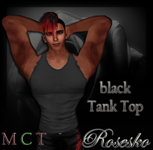 .:Rosesko:. Black Tank Top