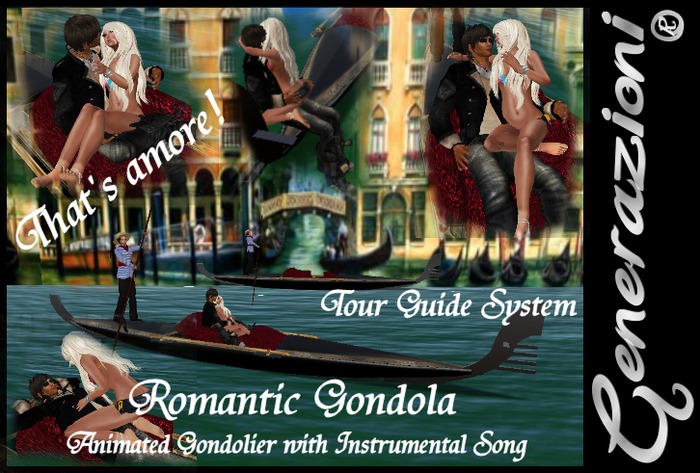 Animated Romantic Gondola With, "That's Amore" Instrumental