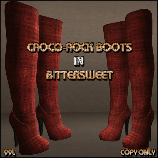 Souled Out Croco Rock Boots Bittersweet