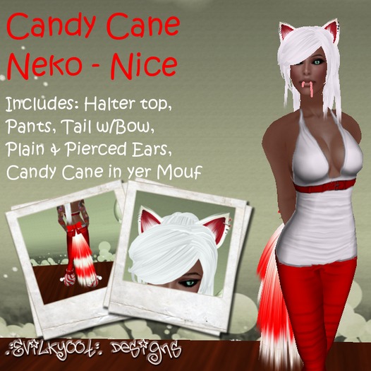 .:Evilkyoot:. Candy Cane Neko - Nice (Boxed)