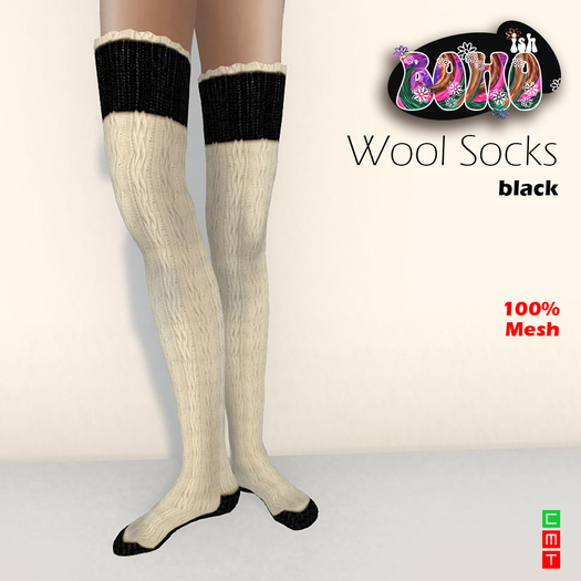 BOHOish - Wool Socks Black