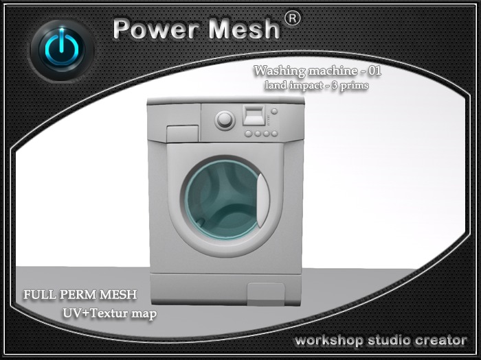- { POWER MESH } - Full Perm Washing machine - 01
