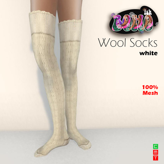BOHOish - Wool Socks White