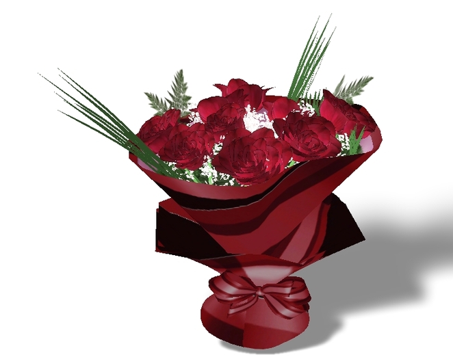 black wrapped red rose bouquet mesh
