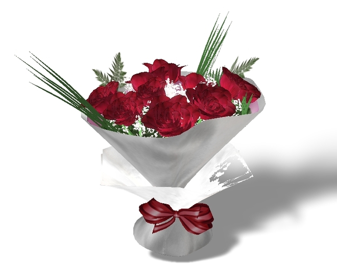 black wrapped red rose bouquet mesh