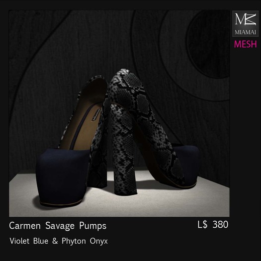 Miamai_Carmen Savage_Violet Blue & Python Onyx