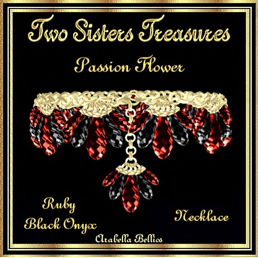 TST - PASSION FLOWER RUBY BLACK ONYX NECKLACE YG