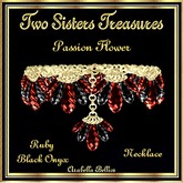 TST - PASSION FLOWER RUBY BLACK ONYX NECKLACE YG