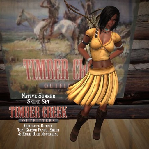 [Timber Creek] Native Women's Summer Skirt Set-Natural-Boxed