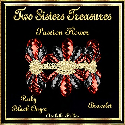 TST - PASSION FLOWER RUBY BLACK ONYX BRACELET YG