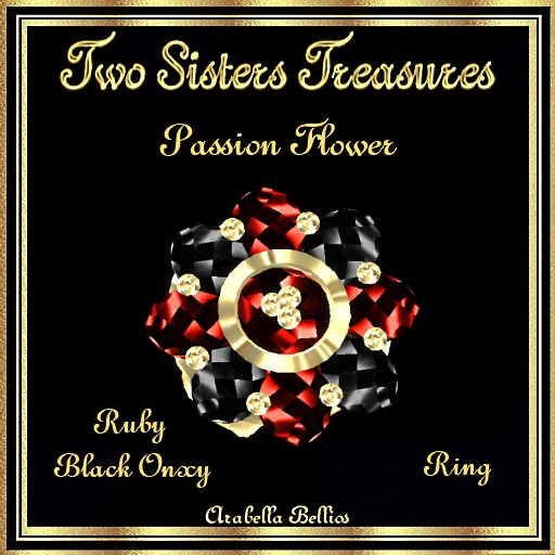 TST - PASSION FLOWER RUBY BLACK ONYX RING YG