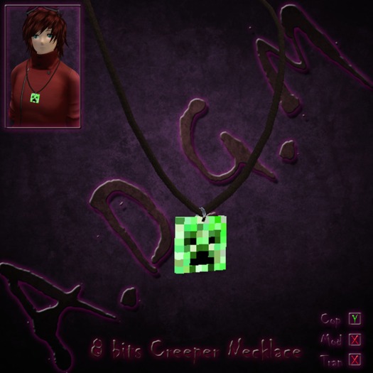 [ADGM]  Minecraft Creeper Necklace - 8 bits